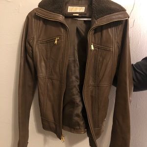 Brown leather Michael Kors jacket